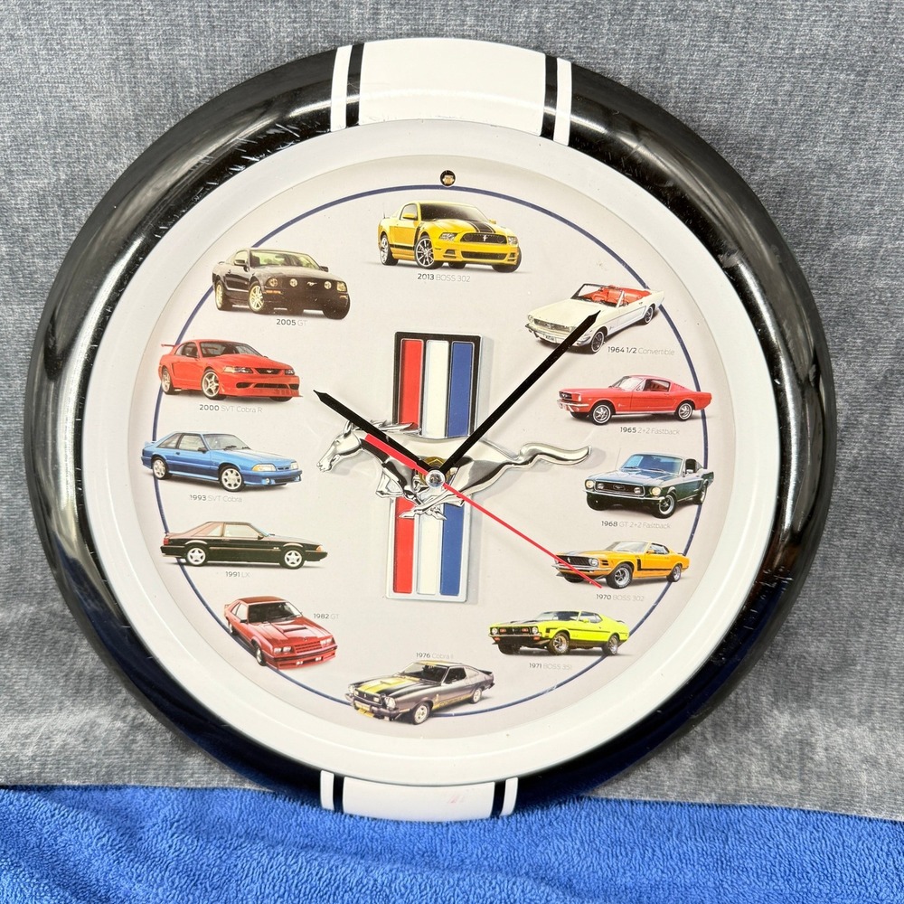 Ford Mustang Generations Sound Wall Clock 1964-2013 Quartz Tested Working